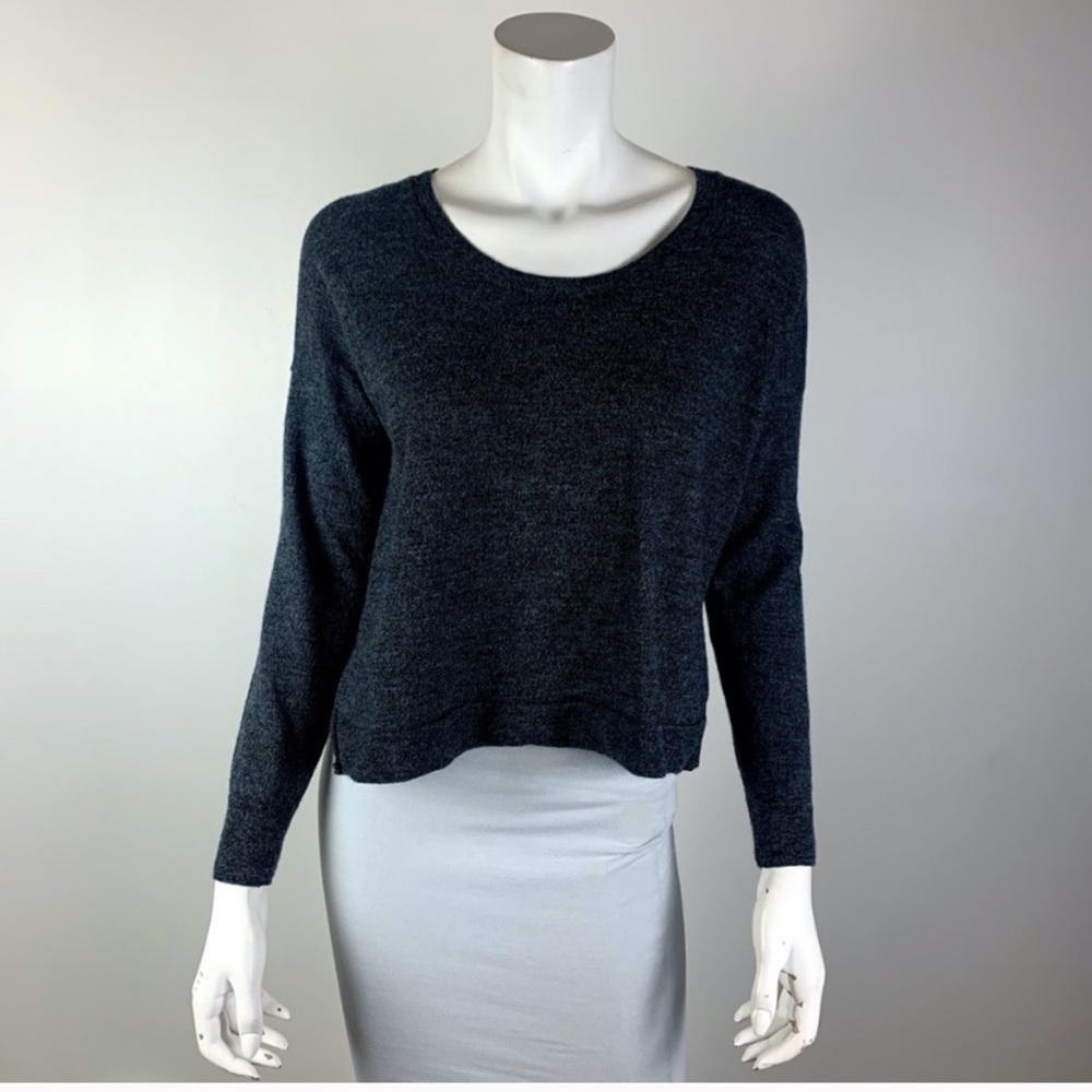 Madewell Gray Wool Long Sleeve Top